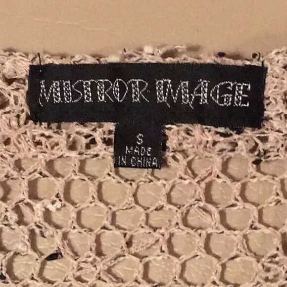 Mirror Image Open Knit Crochet Bold Button Cardi - Picture 9 of 9